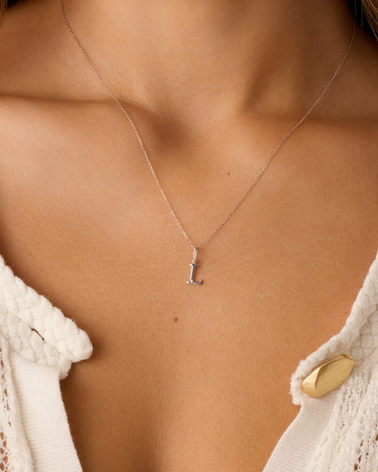 14K Diamond Vintage Alphabet Charm