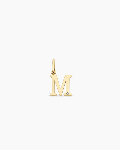 14K Diamond Vintage Alphabet Charm