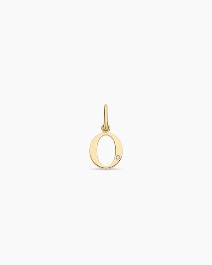 14K Diamond Vintage Alphabet Charm