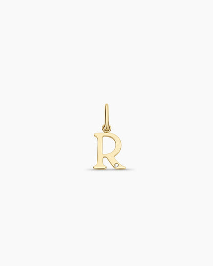 14K Diamond Vintage Alphabet Charm
