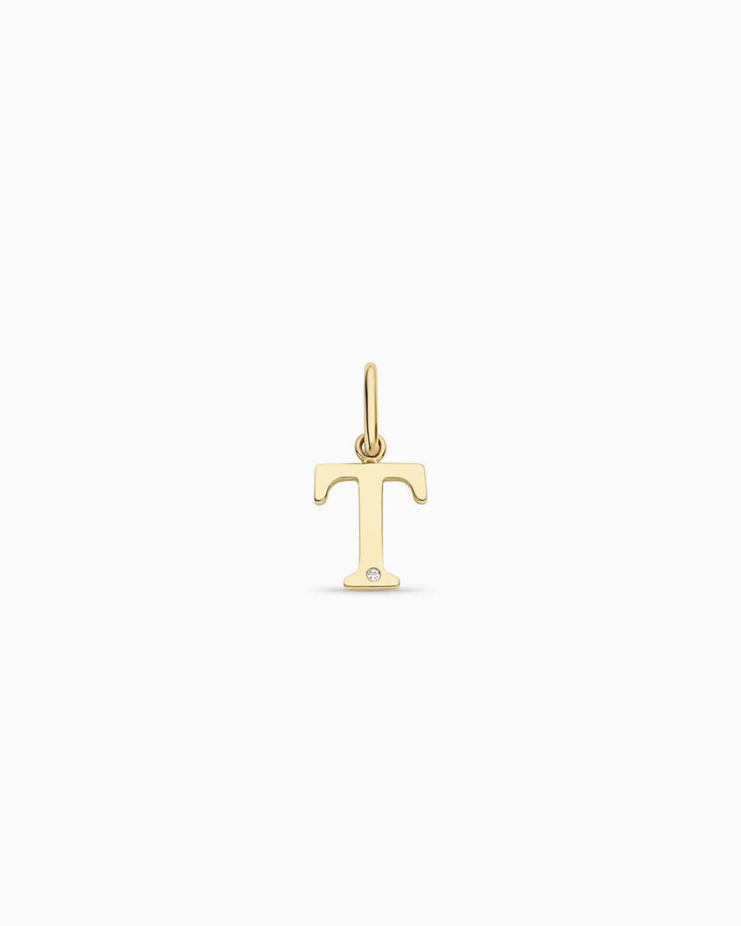 14K Diamond Vintage Alphabet Charm