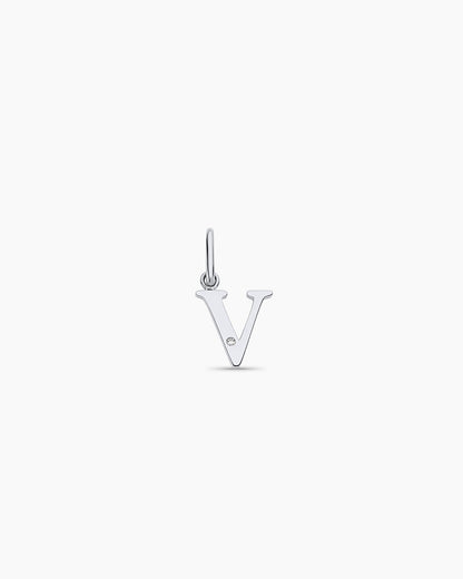 14K Diamond Vintage Alphabet Charm