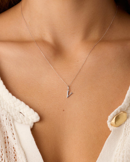 14K Diamond Vintage Alphabet Charm