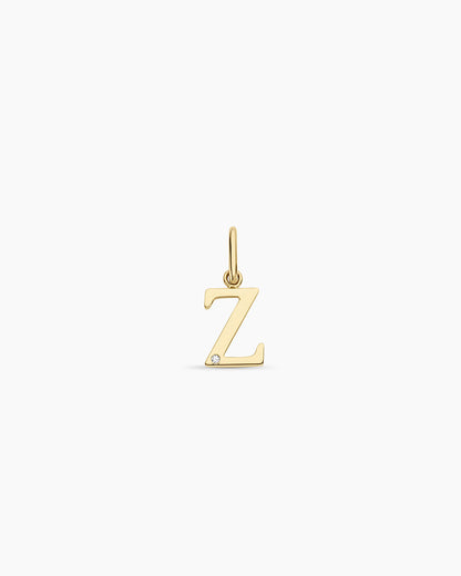 14K Diamond Vintage Alphabet Charm