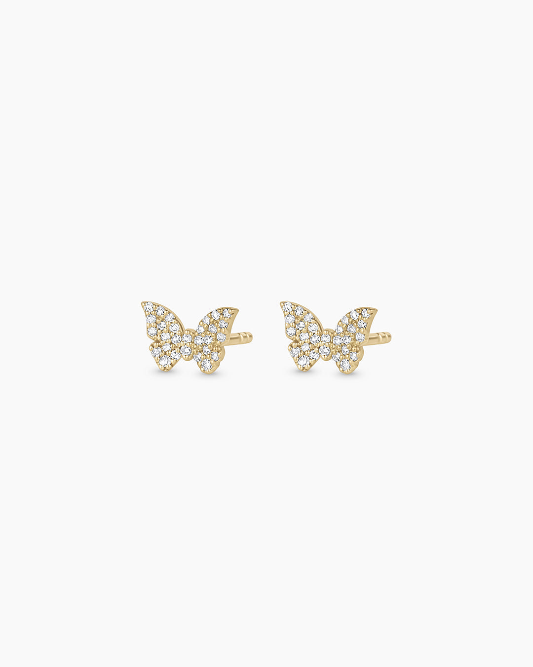 14K Diamond Butterfly Studs