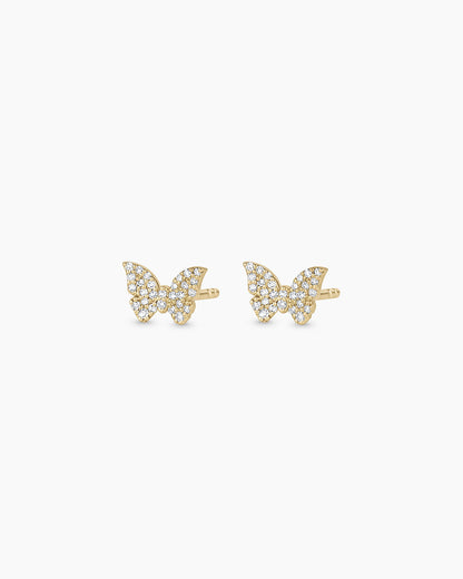 14K Diamond Butterfly Studs