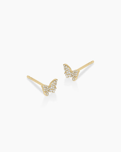 14K Diamond Butterfly Studs