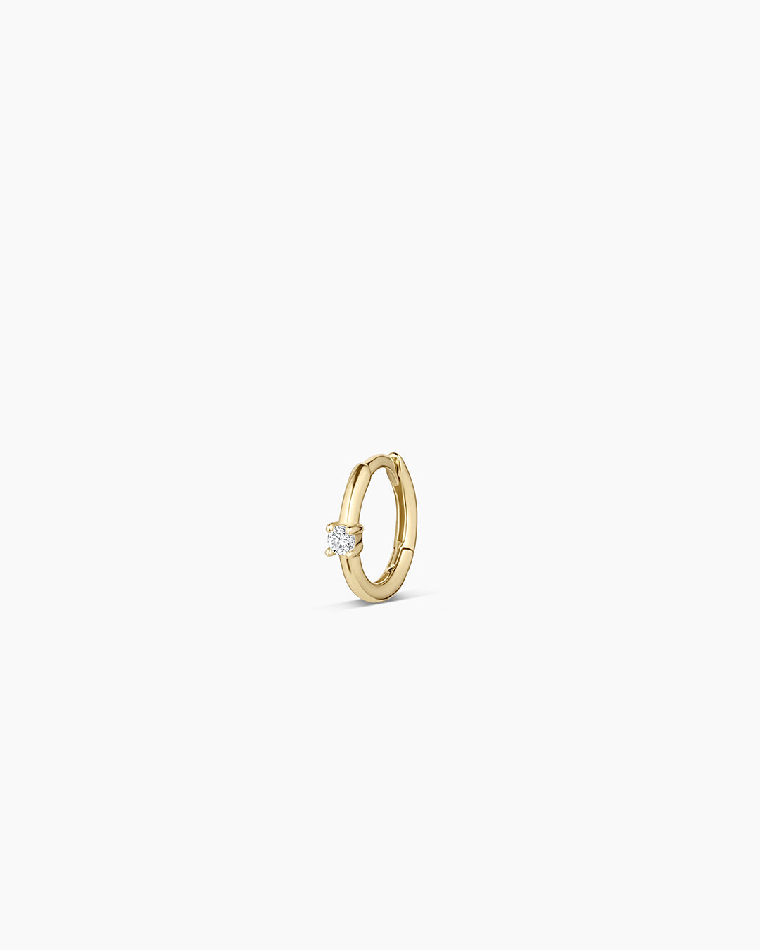 14K Diamond Solitaire Single Huggie
