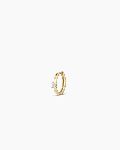 14K Diamond Solitaire Single Huggie