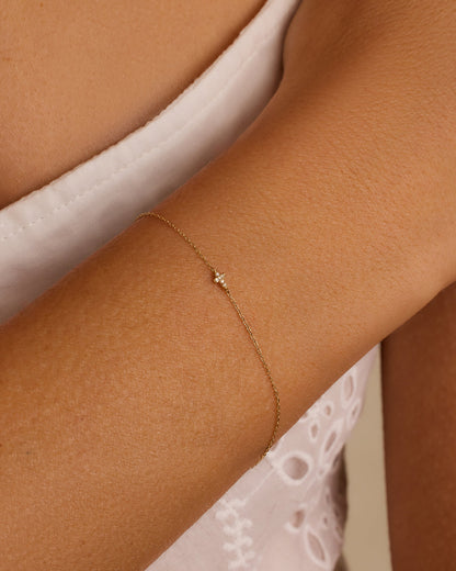 14K Diamond Cross Bracelet