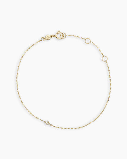 14K Diamond Cross Bracelet