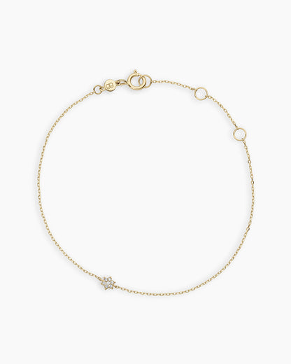 14K Diamond Star of David Bracelet