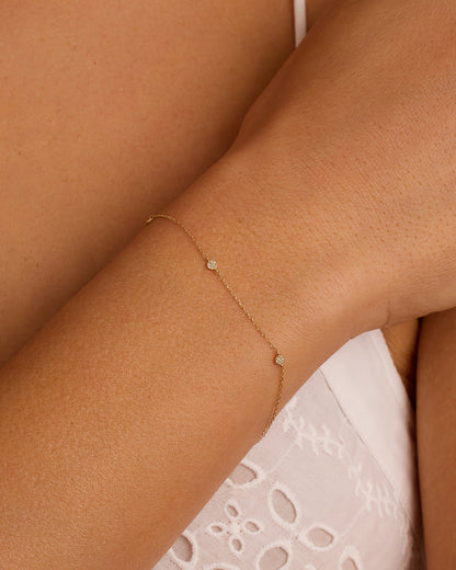 14K Diamond Pave Dot Bracelet