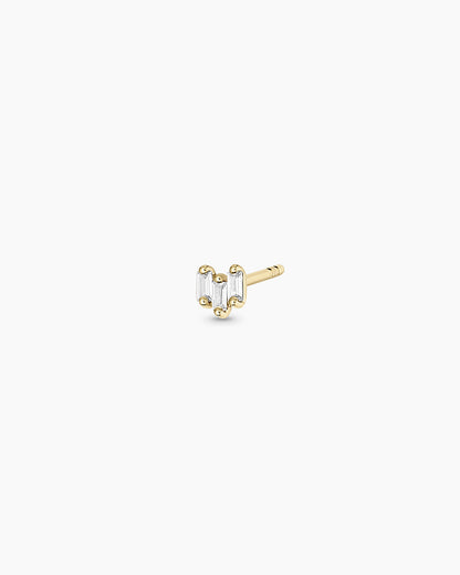 14K Gold White Sapphire Amara Trio Single Stud