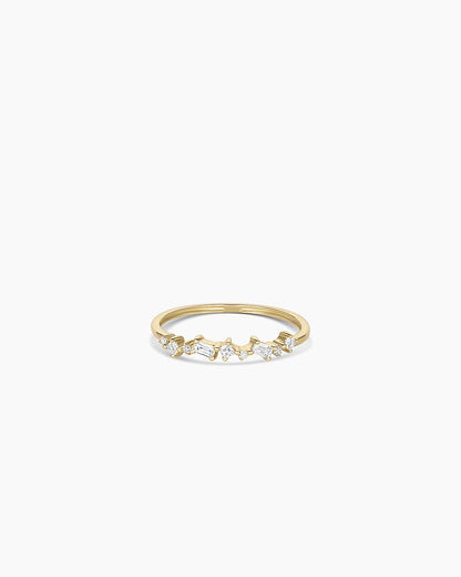 14K Diamond and White Sapphire Amara Cluster Ring