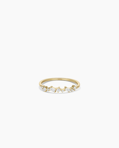 14K Diamond and White Sapphire Amara Cluster Ring