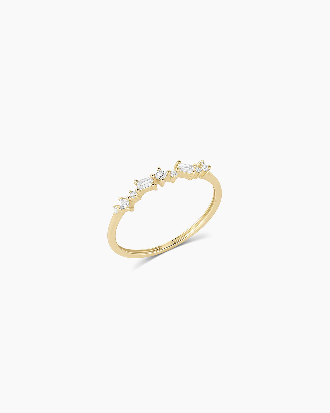 14K Diamond and White Sapphire Amara Cluster Ring