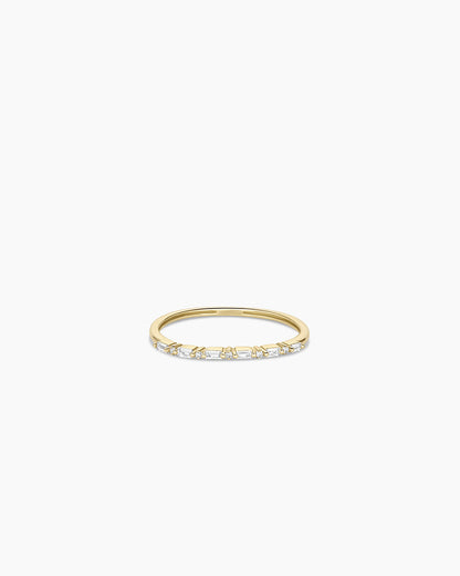 14K Diamond and White Sapphire Amara Row Ring