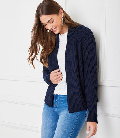 Cropped Open Front Cardigan Sweater