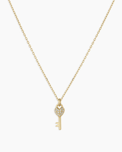 14K Diamond Bond Key Necklace