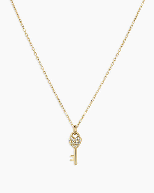 14K Diamond Bond Key Necklace