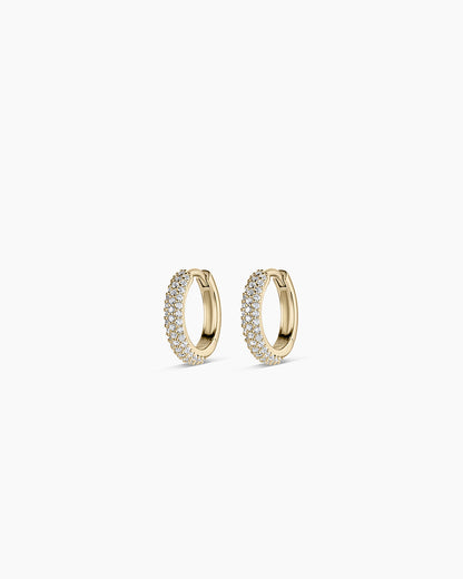 14K Diamond Paseo Huggies