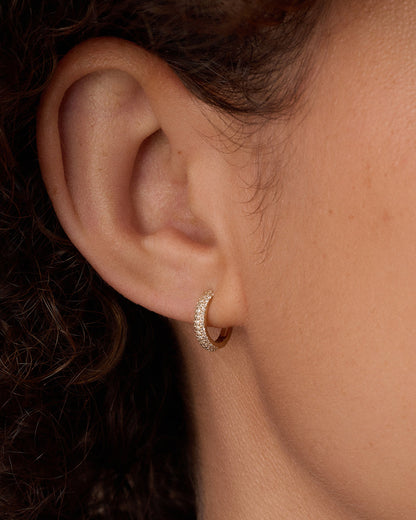 14K Diamond Paseo Huggies