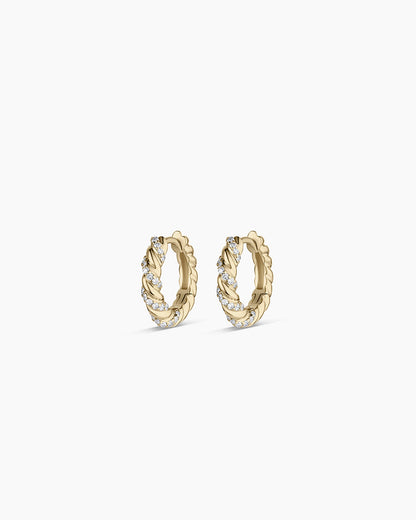 14K Diamond Crew Huggies