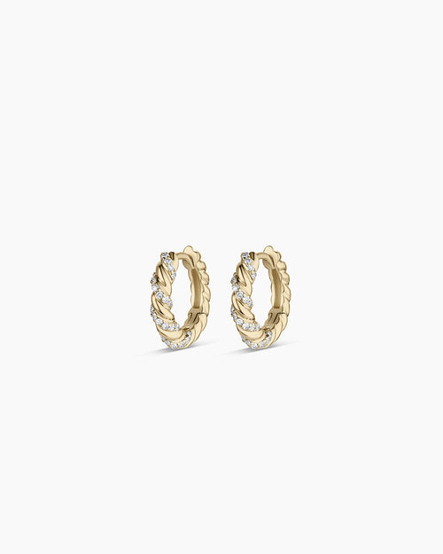 14K Diamond Crew Huggies
