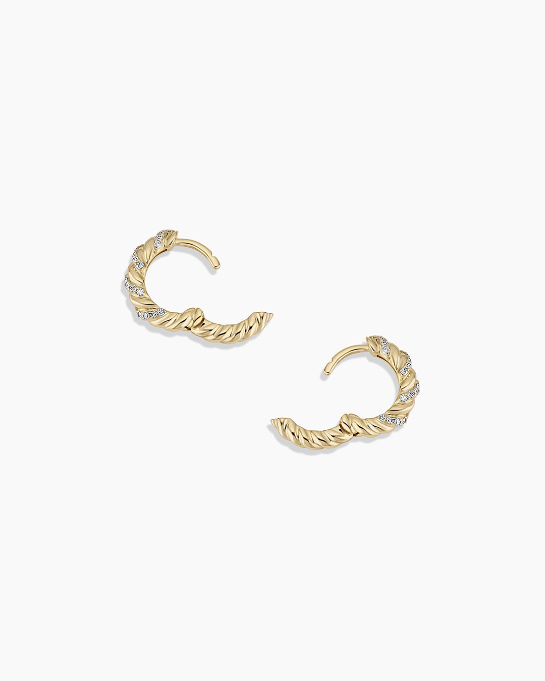 14K Diamond Crew Huggies