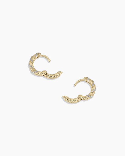 14K Diamond Crew Huggies