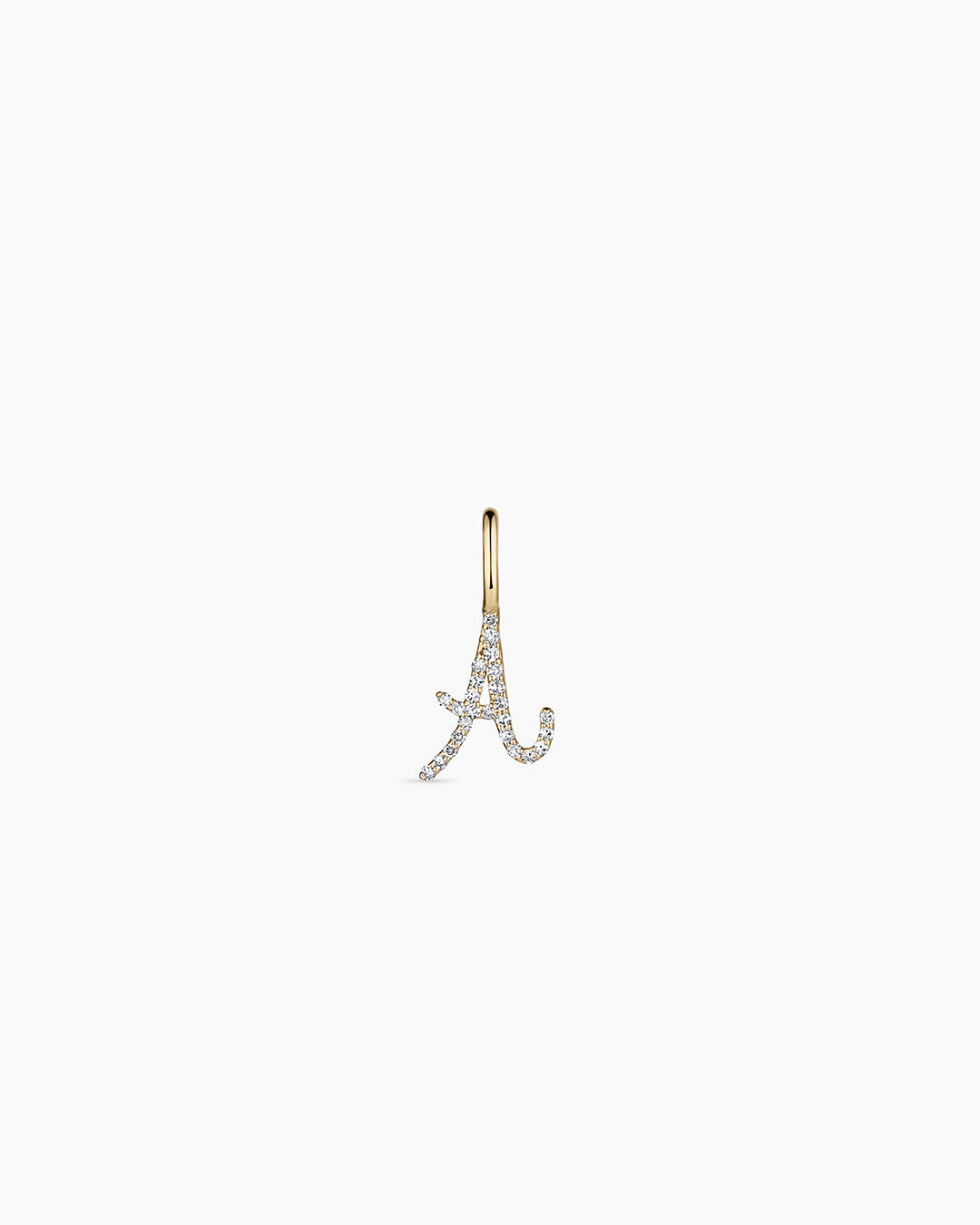 14K Diamond Script Alphabet Charm