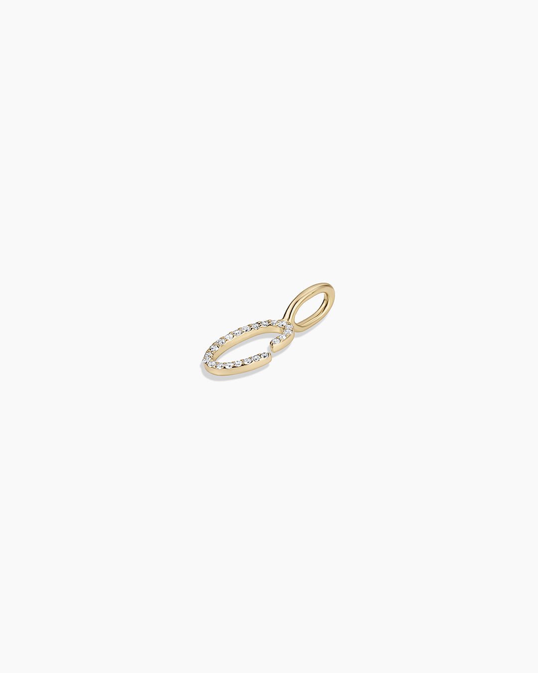 14K Diamond Script Alphabet Charm