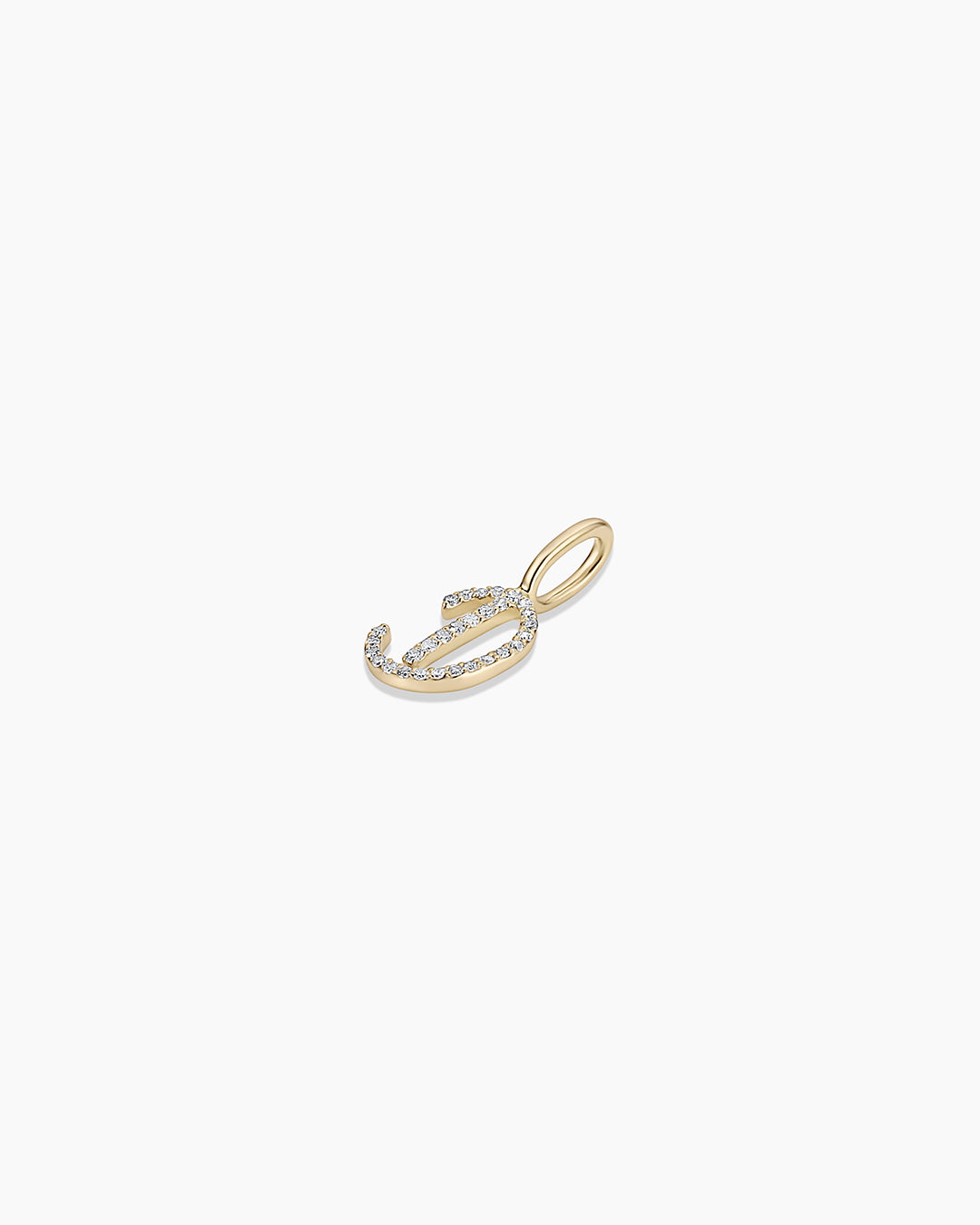14K Diamond Script Alphabet Charm