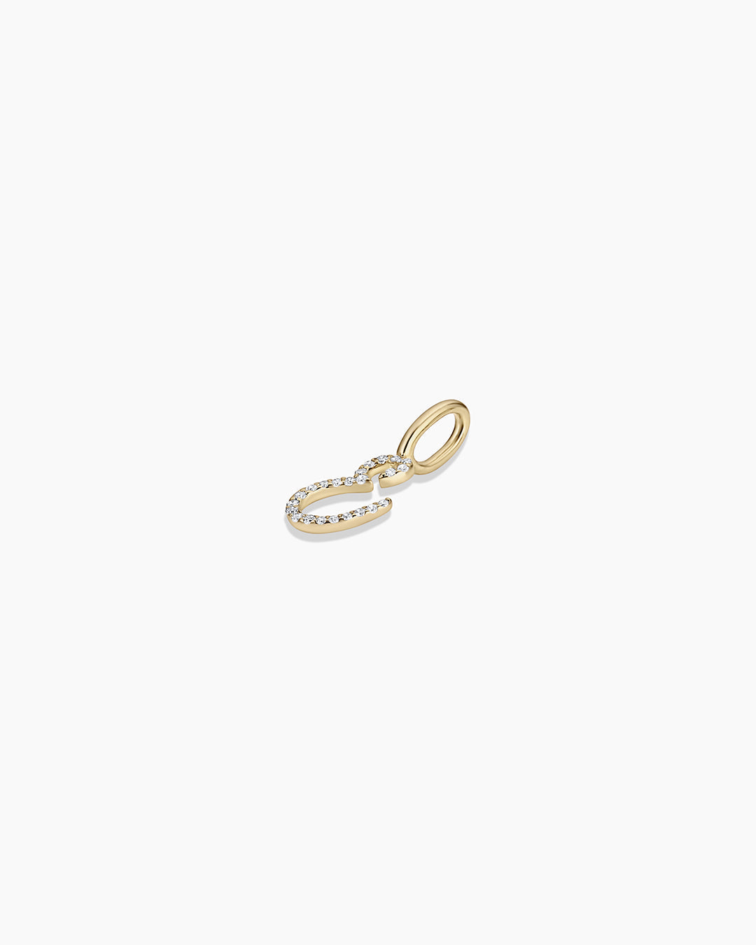 14K Diamond Script Alphabet Charm