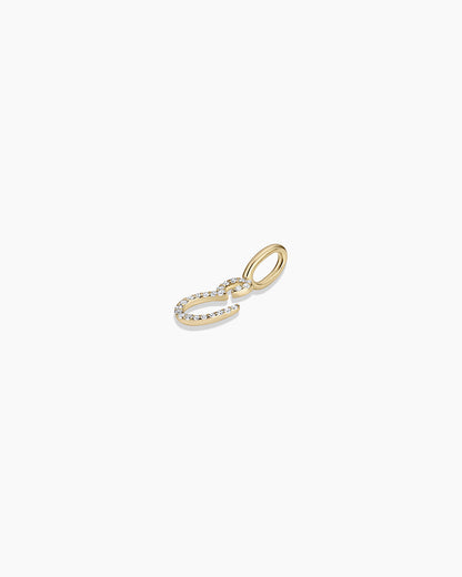 14K Diamond Script Alphabet Charm
