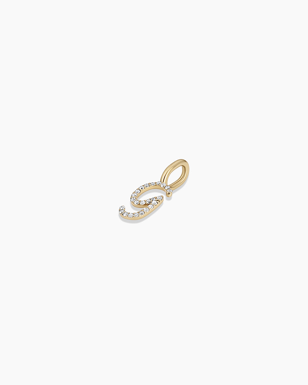 14K Diamond Script Alphabet Charm
