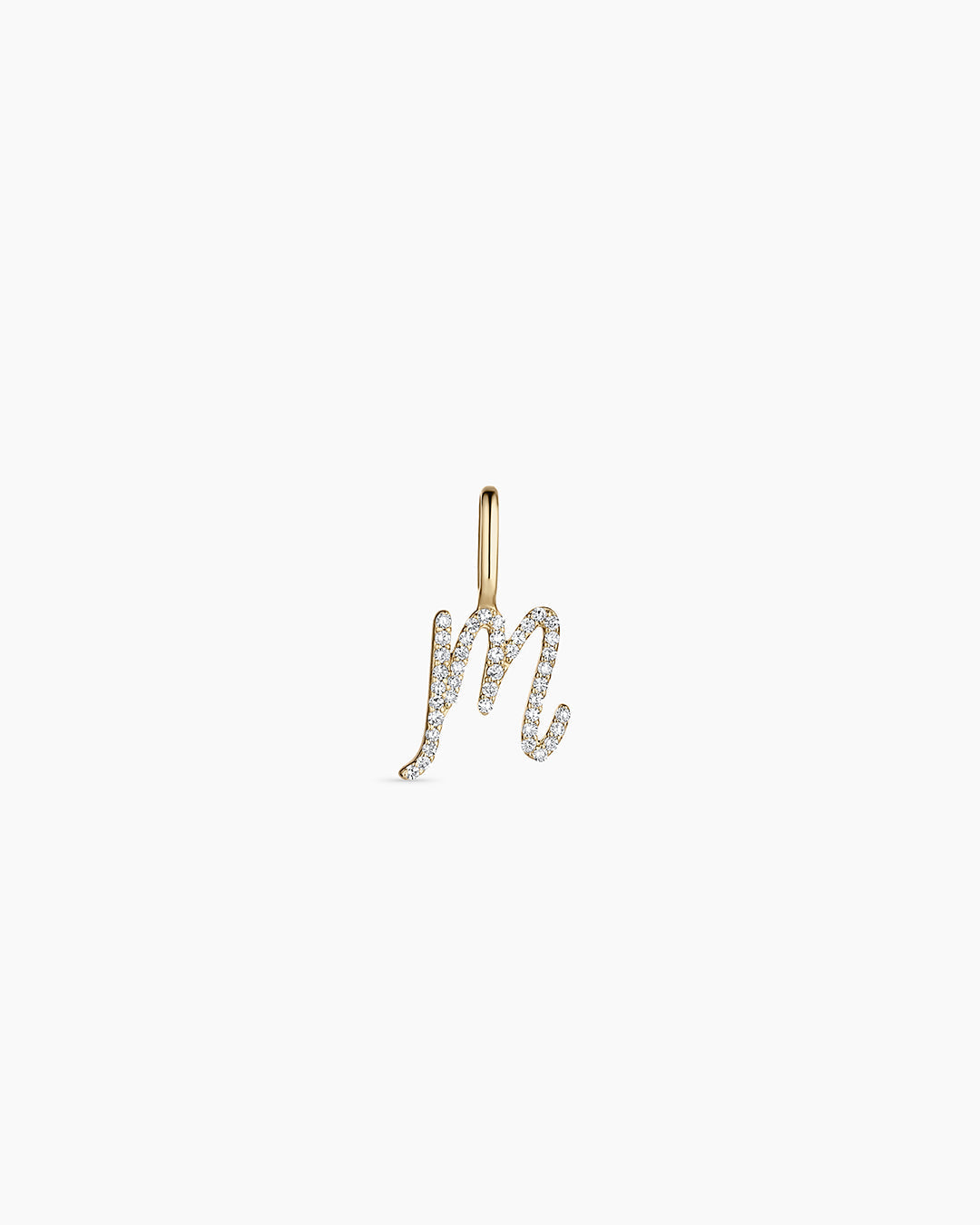 14K Diamond Script Alphabet Charm