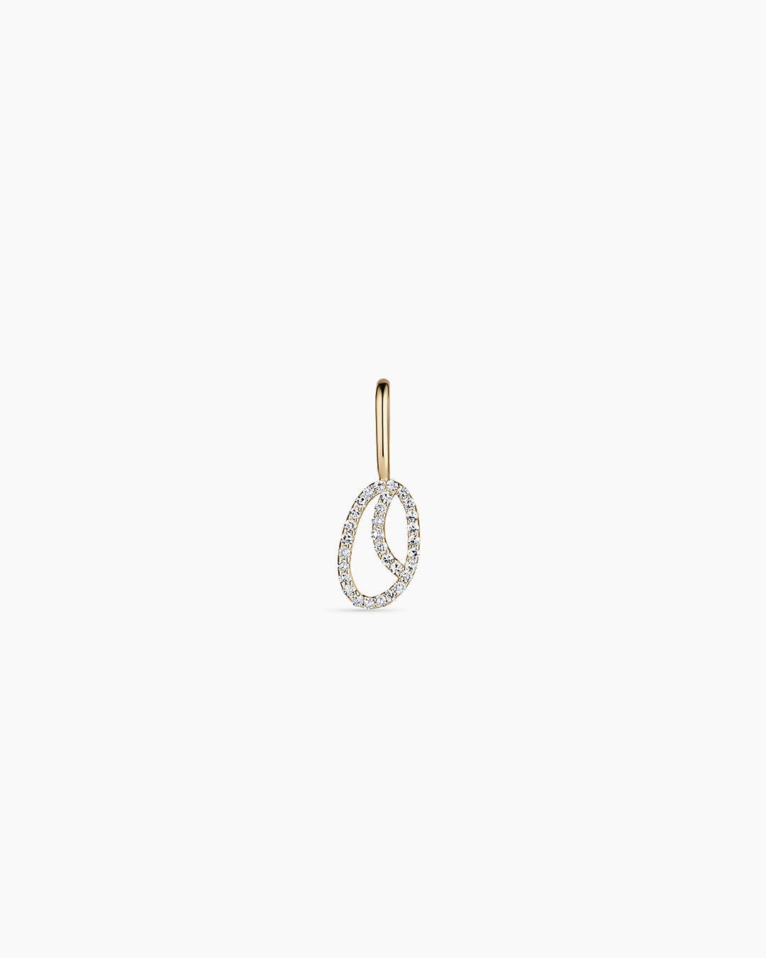 14K Diamond Script Alphabet Charm