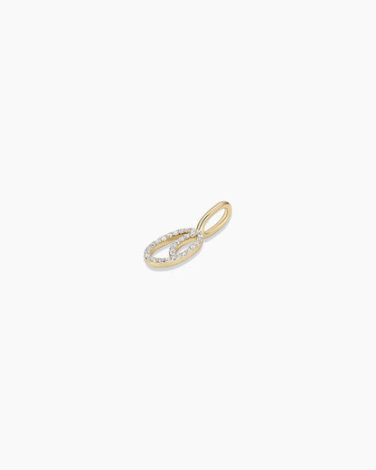 14K Diamond Script Alphabet Charm