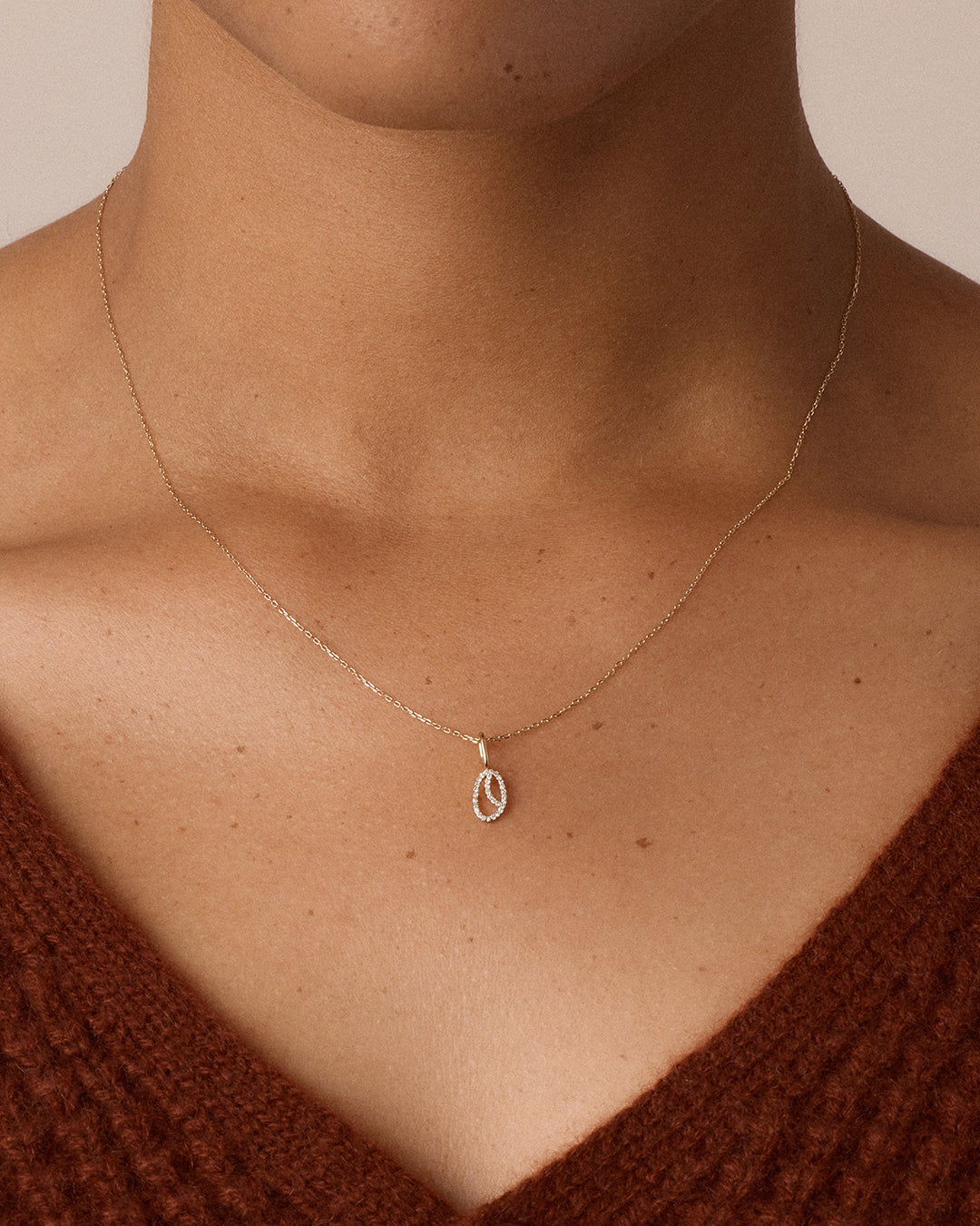 14K Diamond Script Alphabet Charm