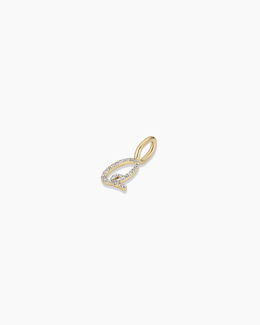 14K Diamond Script Alphabet Charm
