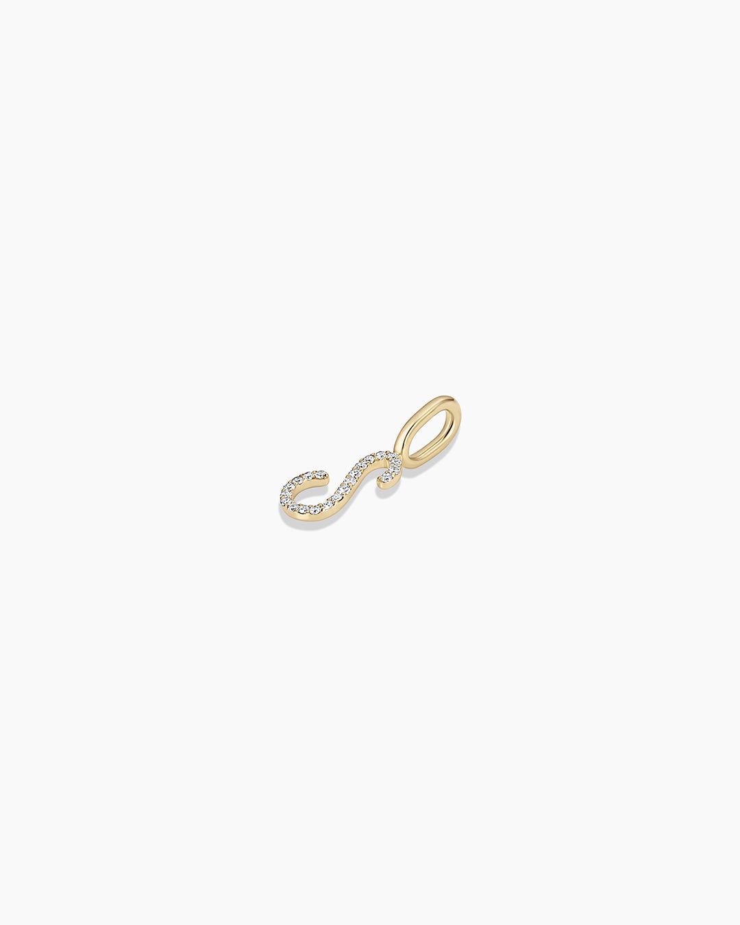 14K Diamond Script Alphabet Charm