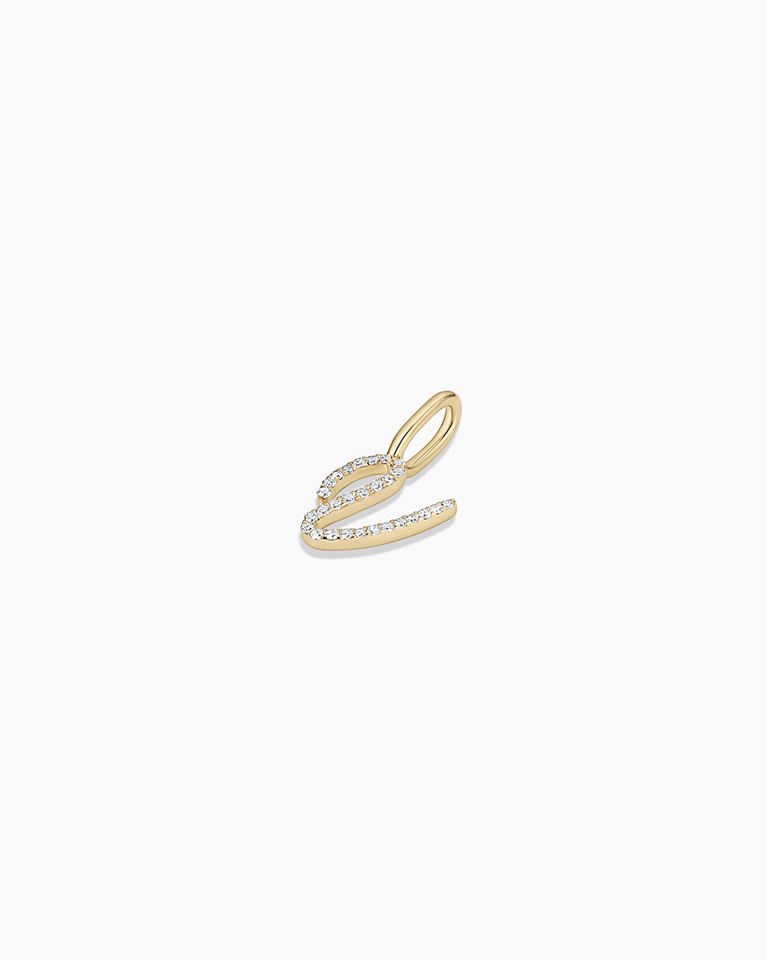 14K Diamond Script Alphabet Charm