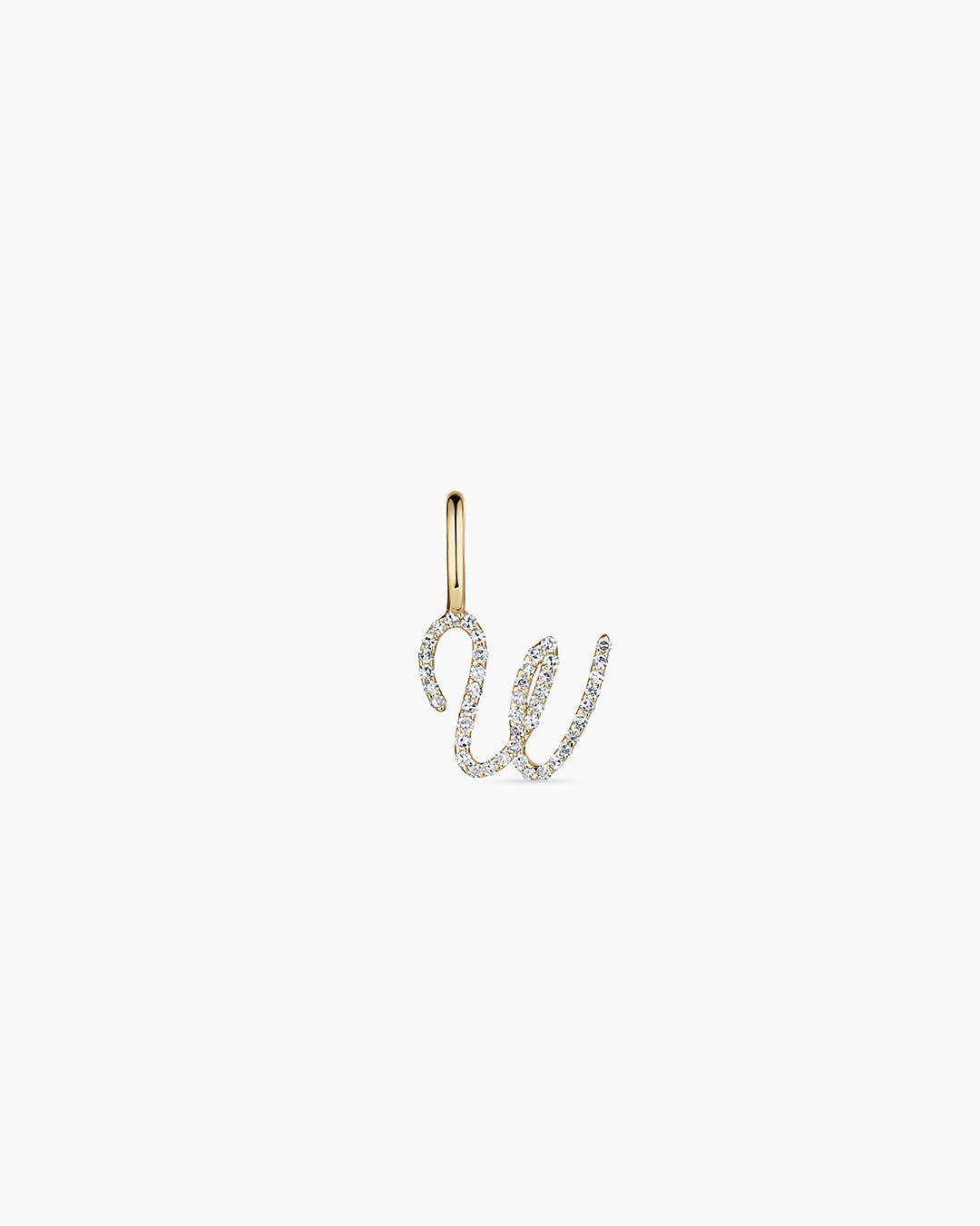 14K Diamond Script Alphabet Charm