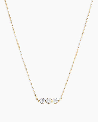 14K Lab Grown Diamond Halo Row Necklace