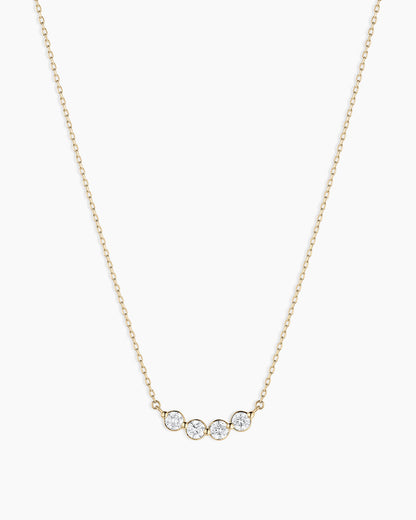 14K Lab Grown Diamond Halo Cluster Necklace