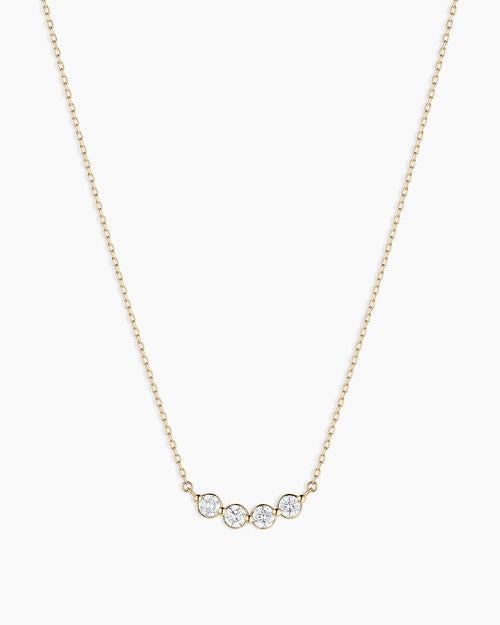 14K Lab Grown Diamond Halo Cluster Necklace