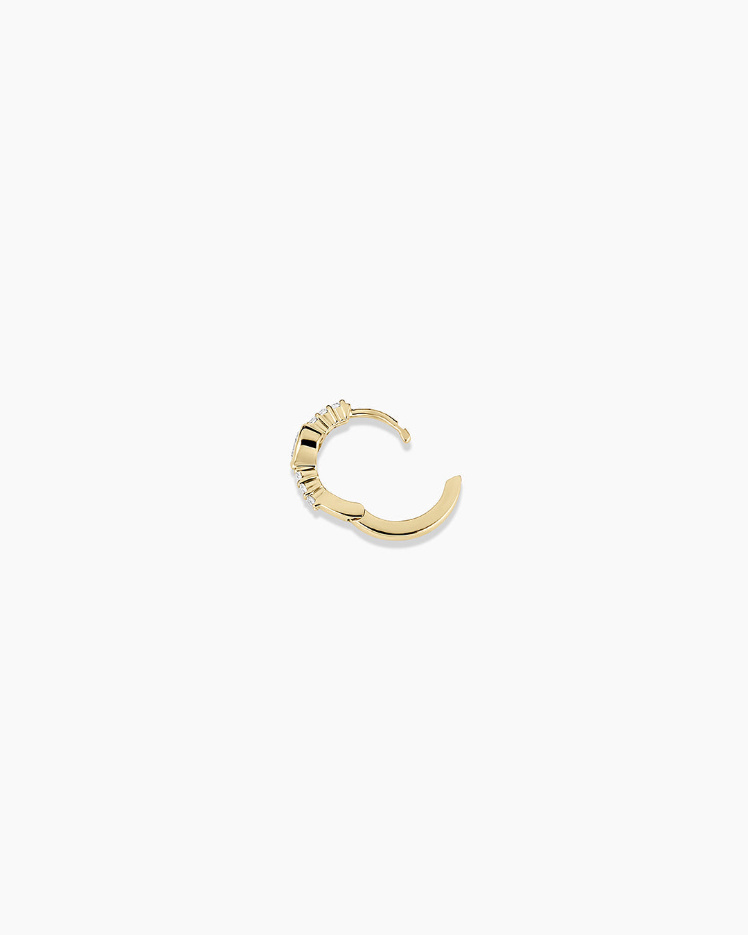 14K Lab Grown Diamond Heart Single Huggie