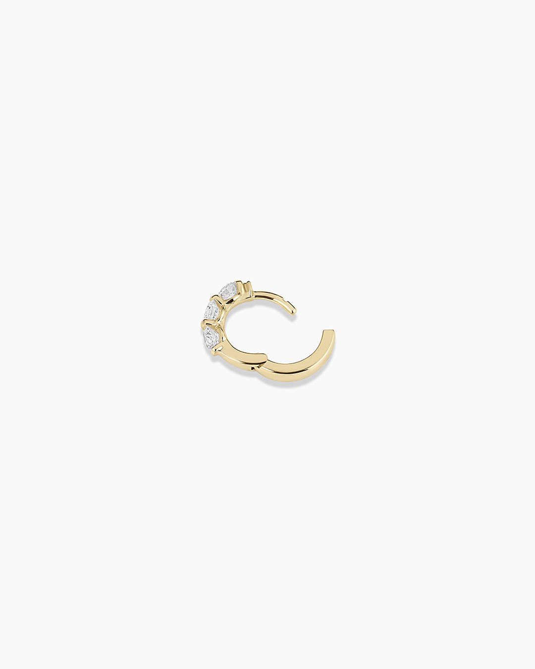 14K Lab Grown Diamond Halo Trio Single Huggie